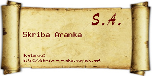 Skriba Aranka névjegykártya